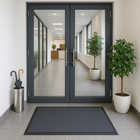 Wycieraczka pod drzwi do butów wejściowa mata gumowa 60x90 gruba, ciemnoszary