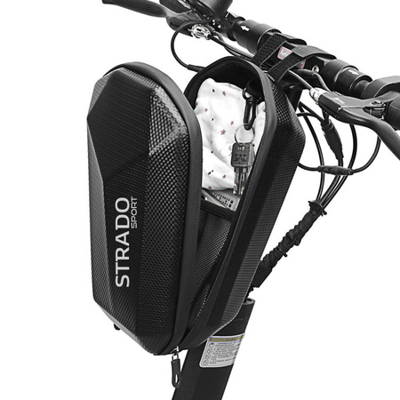 Sakwa twarda na kierownicę hulajnogi uniwersalna zamykana torba duża XXL 4L, czarna