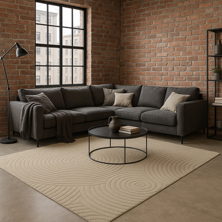 Dywan 160x230 do salonu pętelkowy duży japandi nowoczesny ciężki gruby POLO, beżowy