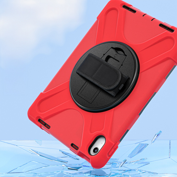 Puzdro Shockproof s držiakom na Apple iPad 10.9 2022 / 11 A16 2025 / Apple iPad 10.9 / Apple iPad 11, červené - ochranné