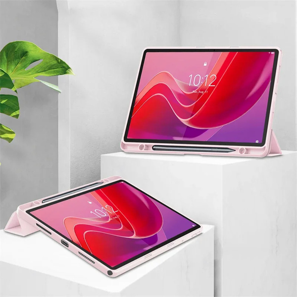 Puzdro Crystal na Lenovo Tab M11 10.95 11 K11 K11E / TB330, ružové - ochranné so stojanom