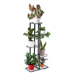 Standing metal flower stand black for 6 flower pots - elegant flower stand