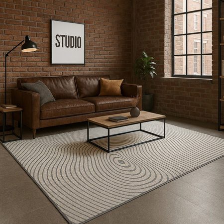 Dywan 120x170 do salonu pętelkowy duży japandi nowoczesny ciężki gruby POLO, szary