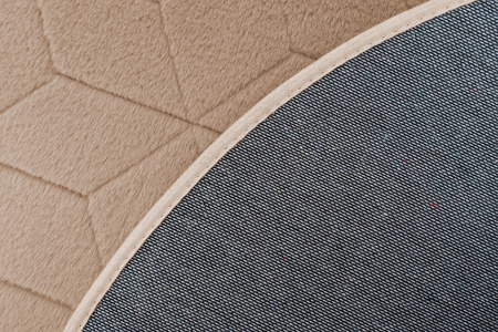 Dywan okrągły Rabbit 3D pluszowy miękki jedwabisty futro królika 200, beżowy