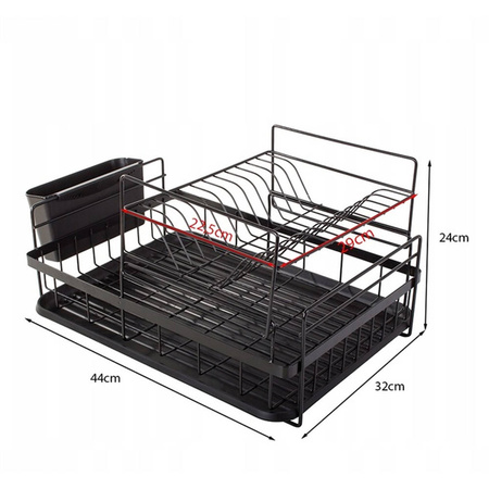 Two-level dish drainer with tray