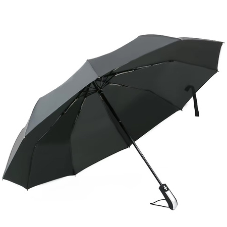 Folding vinyl automatic umbrella AU20 Black Silver durable all-weather design