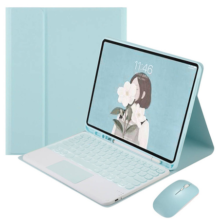 Etui z klawiaturą, myszką do Apple iPad Air 4 / Apple iPad Air 11 Pro / Air 4 10.9, niebieskie - ochronne