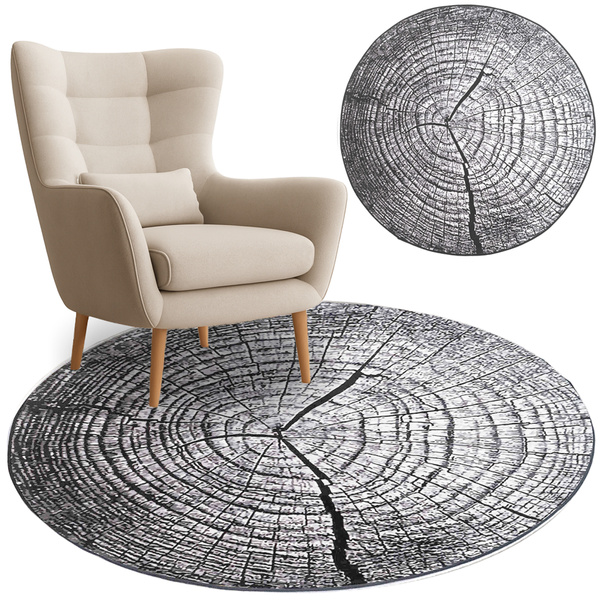 Koberec Novo 90x90 cm, Sivý kmeň - mäkký, príjemný na dotyk, do obývačky a spálne