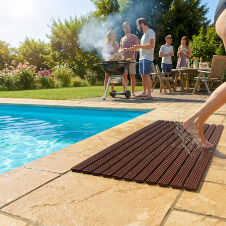 MATA łazienkowa antypoślizgowa POD PRYSZNIC brodzik do sauny basenu 43x61, brązowa