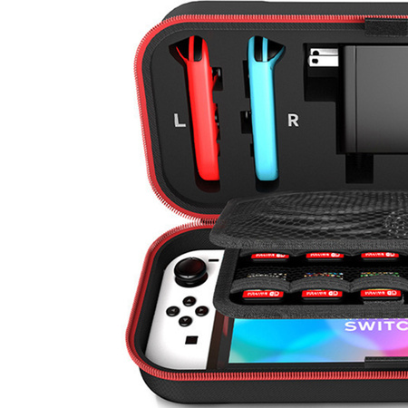 Puzdro cestovné kufrík taška na Nintendo Switch 1, červené - ochranné so stojanom, prístup k portom a tlačidlám