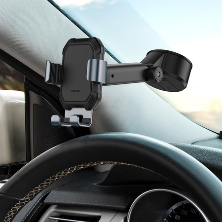 Gravity car mount for Baseus Tank phone with suction cup (black)