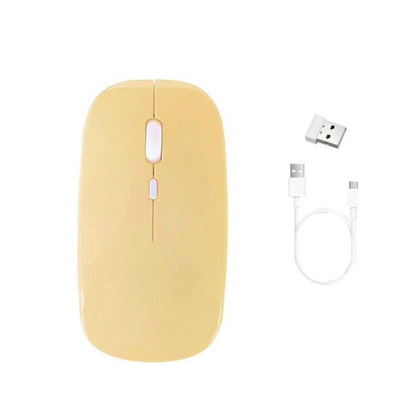 Myš Bezdrôtová myš počítačová Bluetooth 2.4G Senzor Optický, žltá