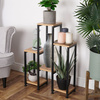 Flower stand metal black 6-tier