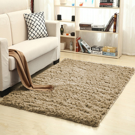 Shaggy Strado room carpet 200x200 CappuccinoCamel (Light brown)