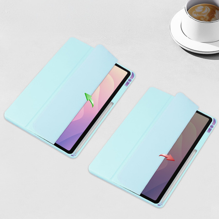 Puzdro Clear Pencil na Samsung Galaxy Tab S11 11 SM SMX736 s klapkou, modré - ochranné