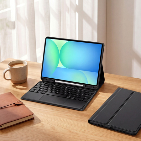 Puzdro s klávesnicou Bluetooth na Samsung Galaxy Tab S10 FE+ / FE Plus 13.1, čierne - ochranné