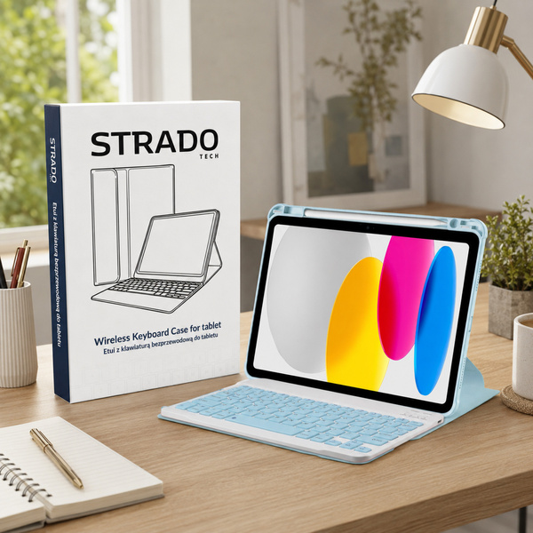 Puzdro 360 s klávesnicou na Apple iPad 10.9 2022 Gen. 10 / 11 2025 A16 Gen. 11 / Apple iPad 11 2025 / Apple iPad 10 2024, modré - ochranné