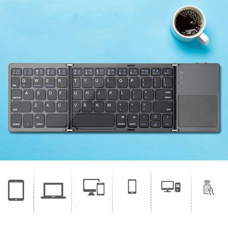 Bezdrôtová Klávesnica Bluetooth Touchpad Univerzálna Skladacia 50H