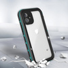 Etui wodoodporne 360 IP68 do iPhone 12 Mini, czarne - ochronne z podstawką, dostęp do portów i przycisków