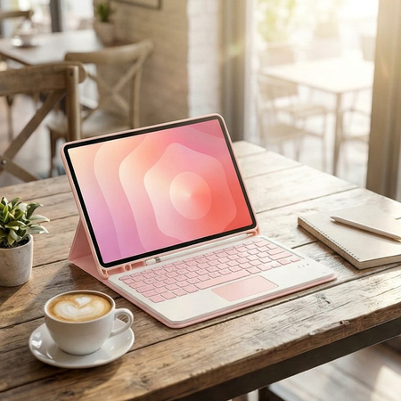 Etui i KLAWIATURA touchpad do Samsung Galaxy S11 X730 X736 uchwyt na rysik, różowe