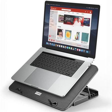 Podložka chladiaca na laptop LED 15-18 regulácia chladenia tichá, čierny