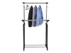 Double clothes hanger rack on wheels