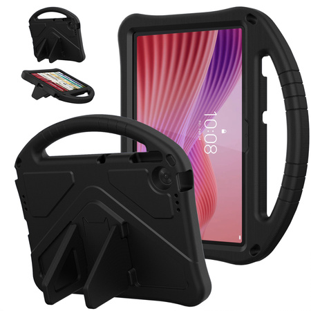 Puzdro FunColor na Lenovo Tab 10.1 2025, čierne - ochranné so stojanom, prístup k portom a tlačidlám