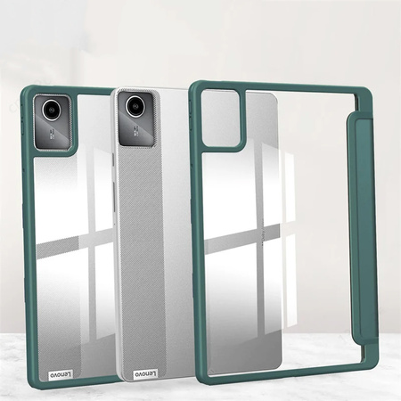 Puzdro Crystal case na Lenovo Tab M11 10.95 11 / 11 TB330, zelené - ochranné so stojanom
