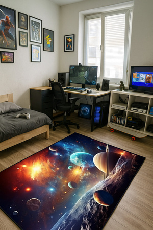 3D gaming carpet Strado Cosmos 120x170 cm planets stars galaxies