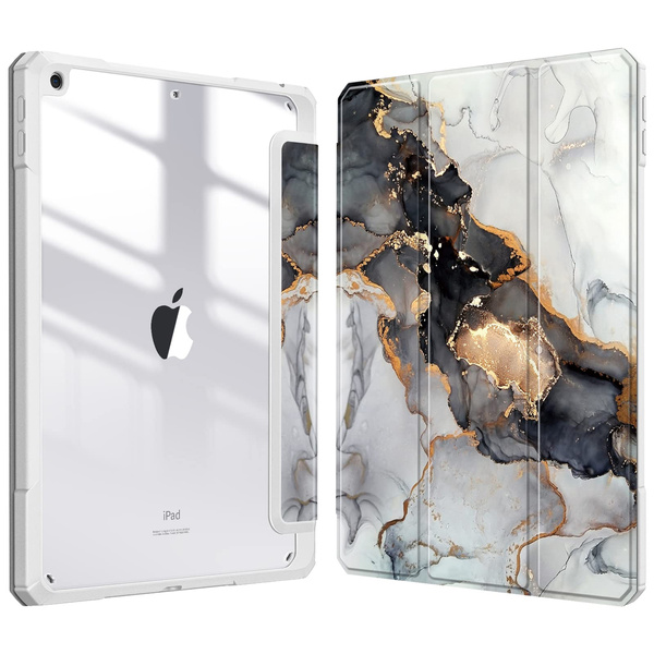 Puzdro grafické na Apple iPad 10.9 2022 Gen 10 / 11 2025 A16 Gen 11 s klapkou, čierne - ochranné so stojanom