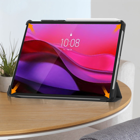 Puzdro Smart na Lenovo Yoga Tab Plus 12.7 2025 s klapkou / Lenovo Idea Tab, čierne - ochranné so stojanom