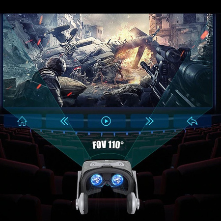 OKULARY 3D VR Shinecon G07E słuchawki BT do smartfona gogle opaska PILOT