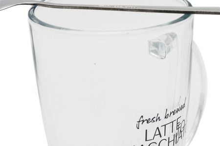 Set of latte glasses 2x glass with spoon