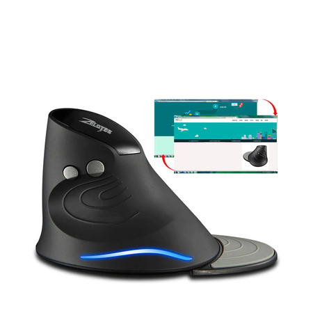 Vertikálna ergonomická bezdrôtová počítačová myš Zelotes F17 2400DPI
