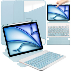 Etui z klawiaturą 360 do iPad Air 13 M4/ M3/ M2 2026/ 25/ 24 ochronne niebieskie