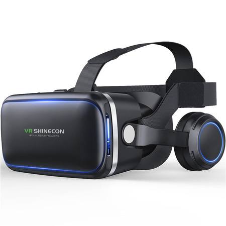 Okulary gogle 3D VR Shinecon 10 do telefonu wbudowane słuchawki