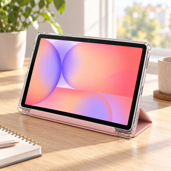 Etui do Galaxy Tab S10 Lite 10.9/ S10 FE/ S9 FE/ S9/ S8 z miejscem na rysik - różowe