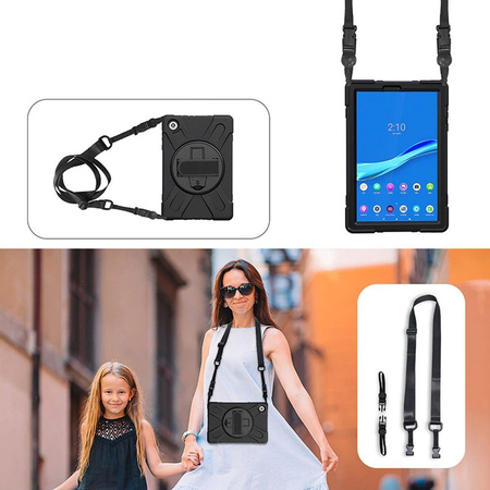 Armor Case with Handle Strap for Lenovo Tab M10 TB-X306X/X306F (Black)