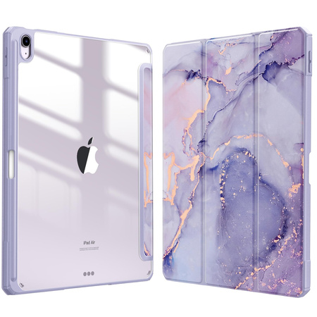 Puzdro grafické na Apple iPad 10.9 2022 Gen 10 / 11 2025 A16 Gen 11 s klapkou, fialové - ochranné so stojanom