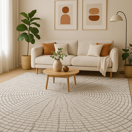 Dywan 120x170 do salonu pętelkowy duży japandi nowoczesny ciężki gruby POLO, szary