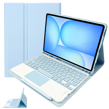 Etui z klawiaturą Bluetooth do Samsung Galaxy Tab S7 / S8 / S9 / S9FE / S10FE / S10 Lite, niebieskie - ochronne