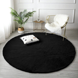 Rabbit Strado Round Rug 90x90 Black (Black)