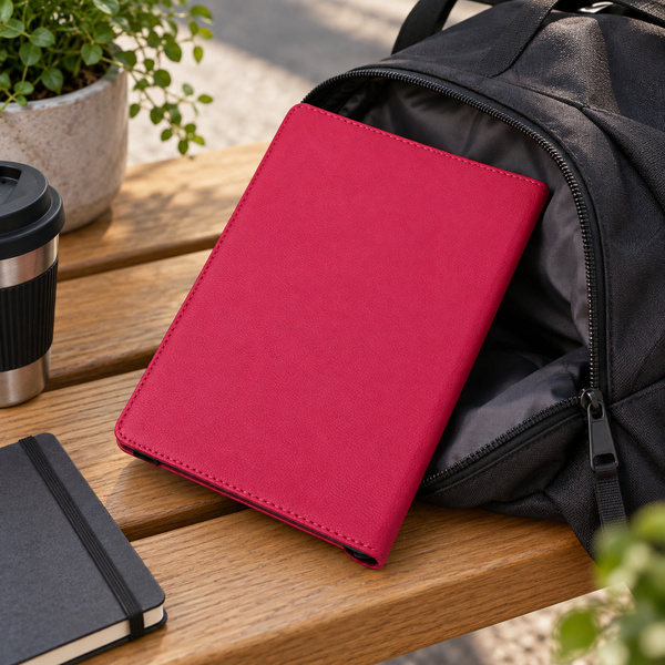 Etui obrotowe do Huawei MediaPad T5 10 10.1 z klapką i podstawką - różowe