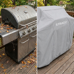 Pokrowiec na grill 190x71x117 cm wodoodporny ochrona UV srebrny