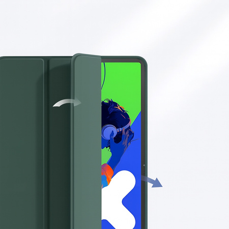 Puzdro Smart na Lenovo Idea Tab Pro / Pro MT 2025, zelené - ochranné so stojanom, prístup k portom a tlačidlám