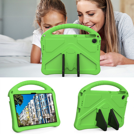 Etui FunColor do Lenovo Tab 10.1 2025, zielone - ochronne z podstawką, dostęp do portów i przycisków