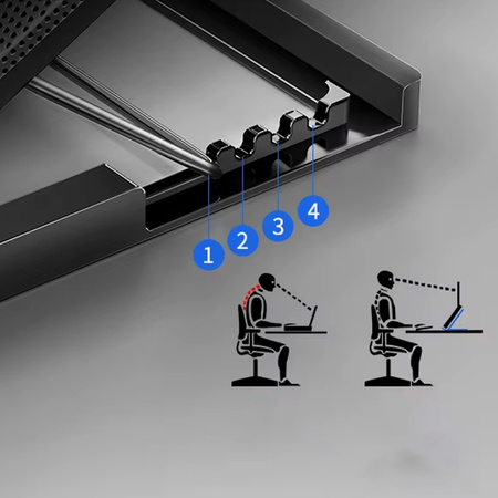 Regulowana Podstawka chłodząca pod laptop 12-17″ antypoślizgowa, biały