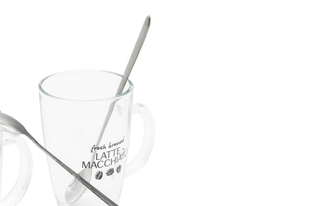 Set of latte glasses 2x glass with spoon