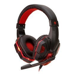Speed Spider OS-830MV black/red LED gaming headphones with microphone for gamers