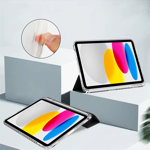 Hard Crystal case with stylus holder for Apple iPad 10.9 10 GEN 2022 / iPad 11 A16 11GEN 2025 - Black